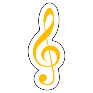 Treble Clef Sticker (Yellow)